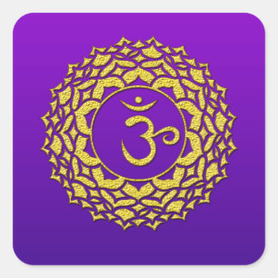 Adesivo Quadrado Crown Chakra Purple