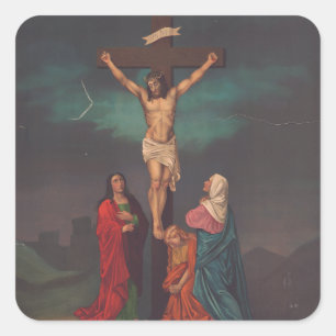Adesivo Quadrado Crucificação de Jesus Cristo