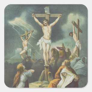Adesivo Quadrado Crucificação de Jesus Cristo