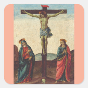 Adesivo Quadrado Crucificação de Jesus por Cosimo Rosselli