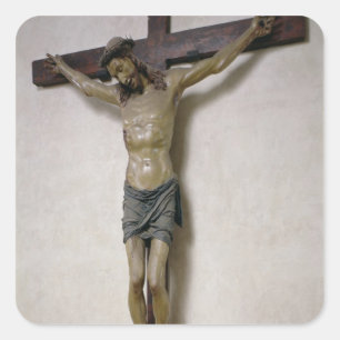 Adesivo Quadrado Crucifixo (madeira policroma)