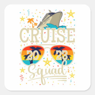 Adesivo Quadrado Cruise Squad 2023 Cruising Vacation