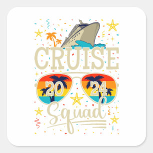 Adesivo Quadrado Cruise Squad 2024 — Férias de Cruzamento