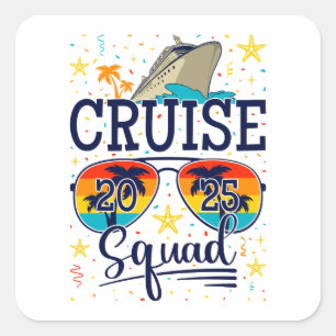 Adesivo Quadrado Cruise Squad 2025, Férias De Cruzamento