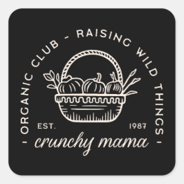 Adesivo Quadrado Crunchy e mãezinha engraçado criando coisas selvag