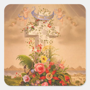 Adesivo Quadrado Cruz 1875 da páscoa da caridade da esperança da 