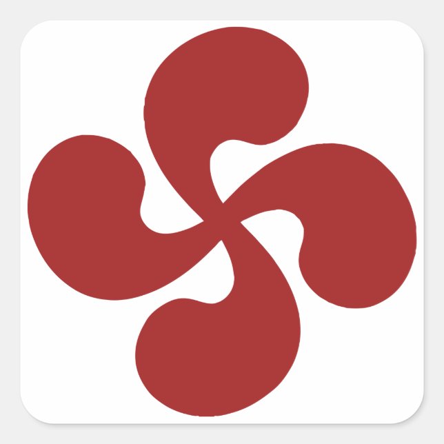 Adesivo Quadrado Cruz Basca Vermelho Lauburu (Frente)