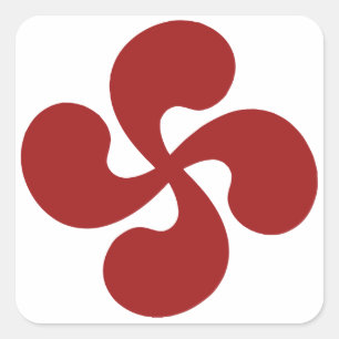 Adesivo Quadrado Cruz Basca Vermelho Lauburu