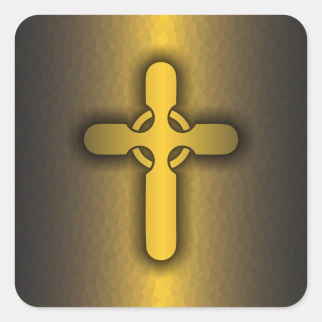 Adesivo Quadrado Cruz Celta (ouro) (Frente)