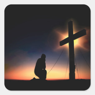 Adesivo Quadrado Cruz da crucificação do Jesus Cristo