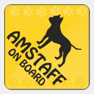 Adesivo Quadrado Cruzamento de Amstaff [Xing]
