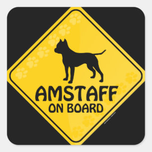 Adesivo Quadrado Cruzamento de Amstaff [Xing]