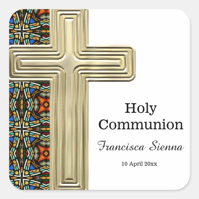 Adesivo Quadrado Cruzamento de vidro inoxidável (Frente)