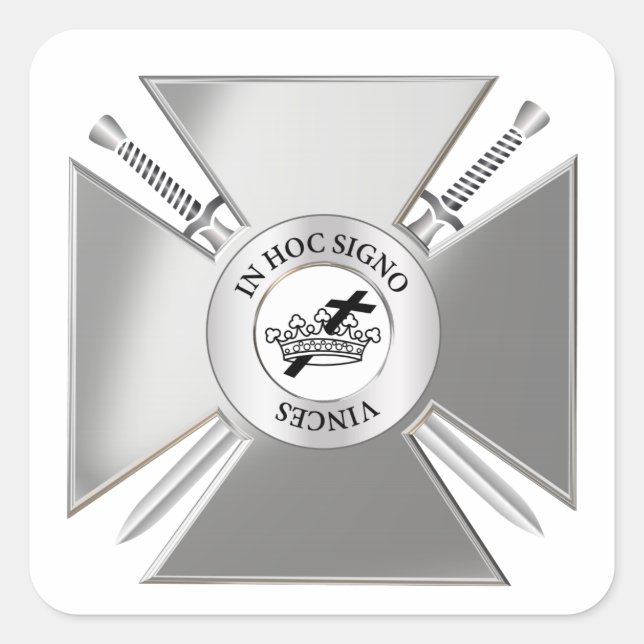 Adesivo Quadrado Cruzamento Masônico (Frente)