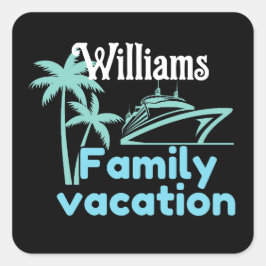 Adesivo Quadrado Cruzeiro de férias editável