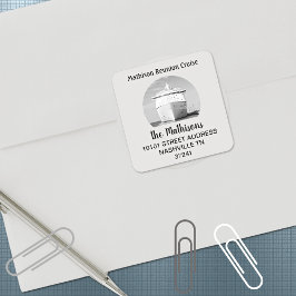 Adesivo Quadrado Cruzeiro de Reunião da Família do Endereço de Reto