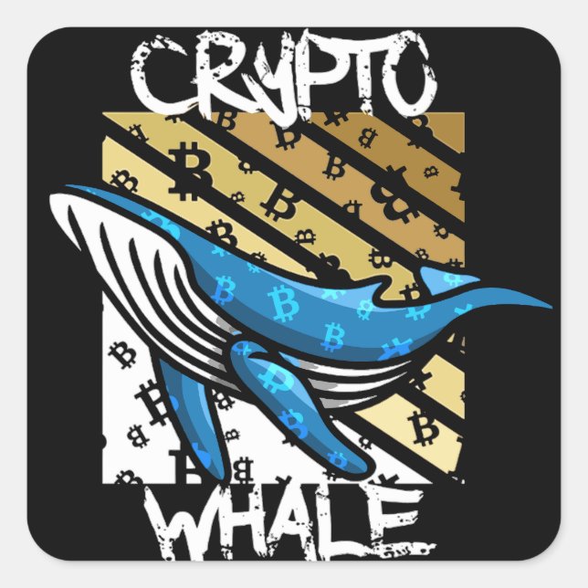 Adesivo Quadrado Crypto Btc Whale - Moeda cripto (Frente)