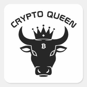 Adesivo Quadrado Crypto Queen Personalizado White