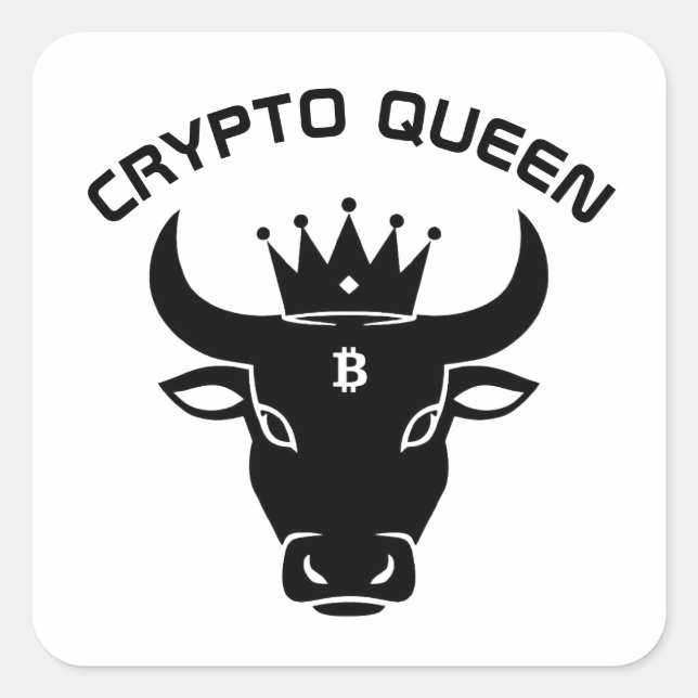 Adesivo Quadrado Crypto Queen Personalizado White (Frente)
