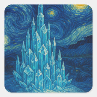 Adesivo Quadrado Crystal Castle Starry Night Sticker