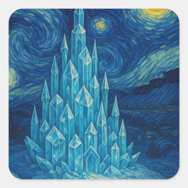 Adesivo Quadrado Crystal Castle Starry Night Sticker (Frente)