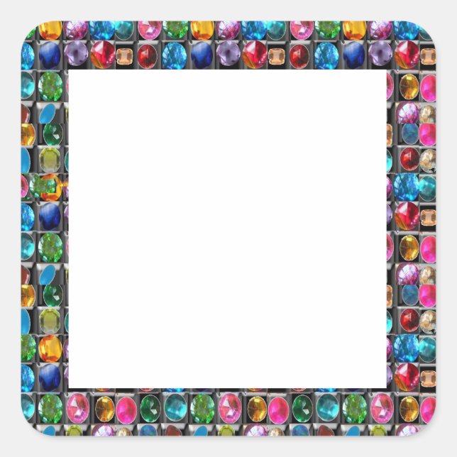 ADESIVO QUADRADO CRYSTAL GEM PEARL FRAME VAZIOS: DIY 2014 (Frente)