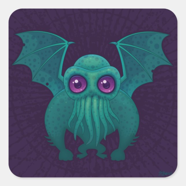 Adesivo Quadrado Cthulhu (Frente)