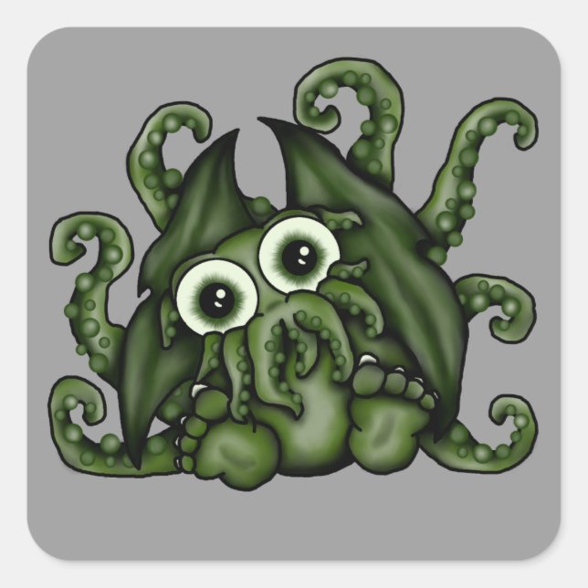Adesivo Quadrado Cthulhu Stickers (Frente)