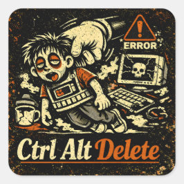 Adesivo Quadrado Ctrl Alt Delete – Reinicie a Vida Humor de Tecnolo