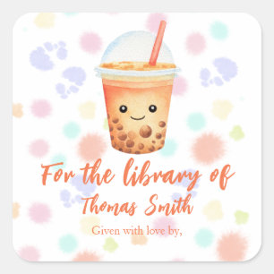 Adesivo Quadrado cu-tea bubble tea - para a biblioteca de