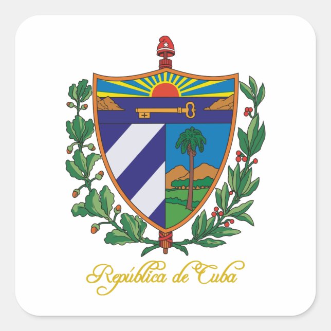 Adesivo Quadrado "Cuba COA" (Frente)
