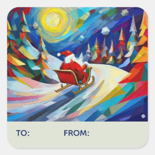Adesivo Quadrado Cubismo Papai Noel Natal Férias De Para