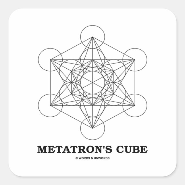 Adesivo Quadrado Cubo de Metatron (Geometria Sagrada) (Frente)