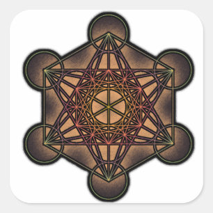 Adesivo Quadrado Cubo de Metatron - Símbolo de Geometria Sagrada