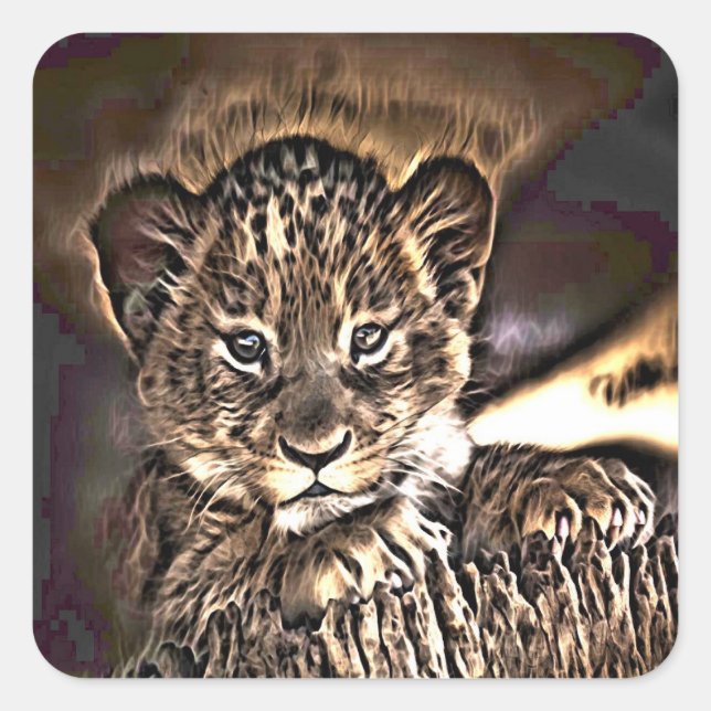 Adesivo Quadrado Cubo-leão (Frente)