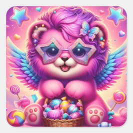 Adesivo Quadrado Cubo Lion Cubo