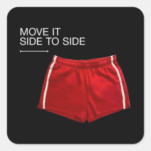 Adesivo Quadrado Cueca Esportiva Vermelha Mexe de um Lado para o Ou