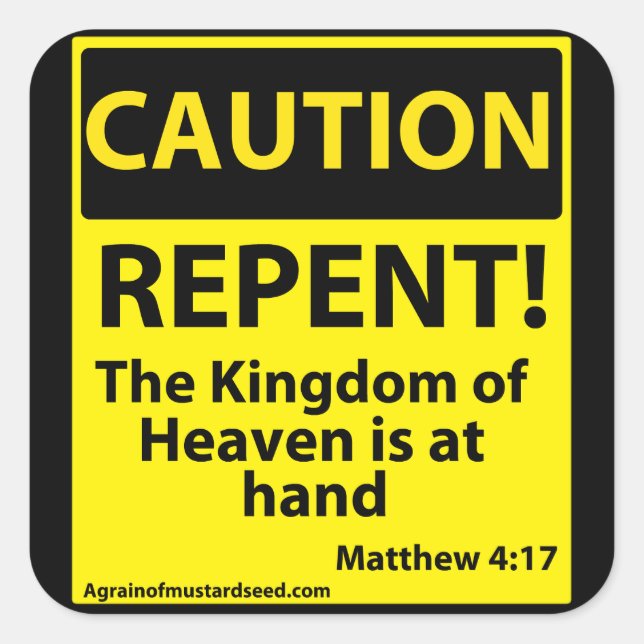 Adesivo Quadrado Cuidado (Frente)