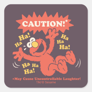Adesivo Quadrado Cuidado Elmo Rindo à Frente