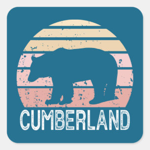 Adesivo Quadrado Cumberland Maryland Retro Bear