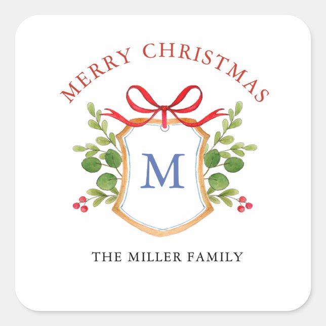 Adesivo Quadrado Cume de Monograma com Férias de Verdor (Frente)