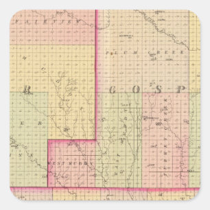 Adesivo Quadrado Cuming County, Nebraska