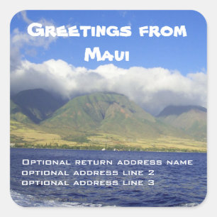 Adesivo Quadrado Cumprimentos do endereço do remetente de Maui