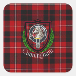Adesivo Quadrado Cunningham Scottish Clan Tartan & Crest