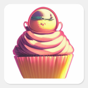 Adesivo Quadrado Cupcake