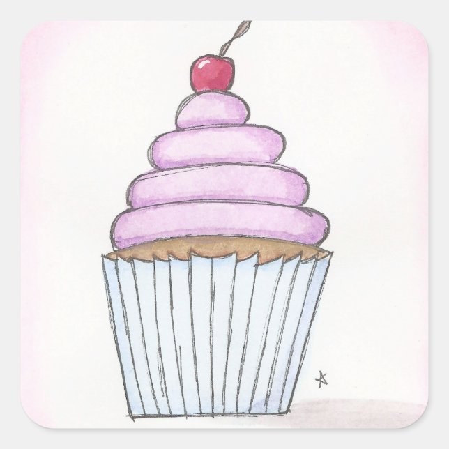 Adesivo Quadrado cupcake (Frente)