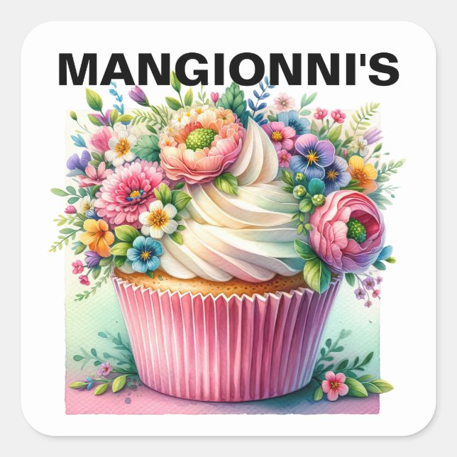 Adesivo Quadrado Cupcake (Frente)