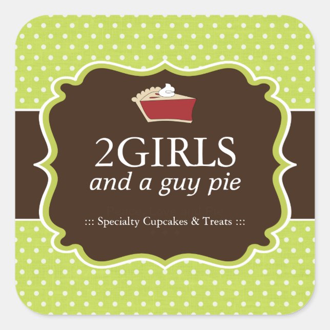 Adesivo Quadrado Cupcake Bakery Stickers (Frente)