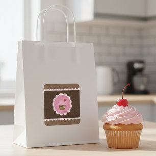 Adesivo Quadrado Cupcake doce de cereja