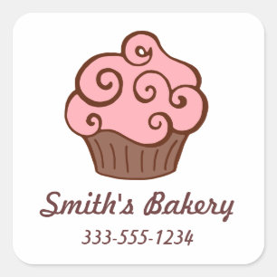Adesivo Quadrado Cupcake personalizado de autocolantes comerciais